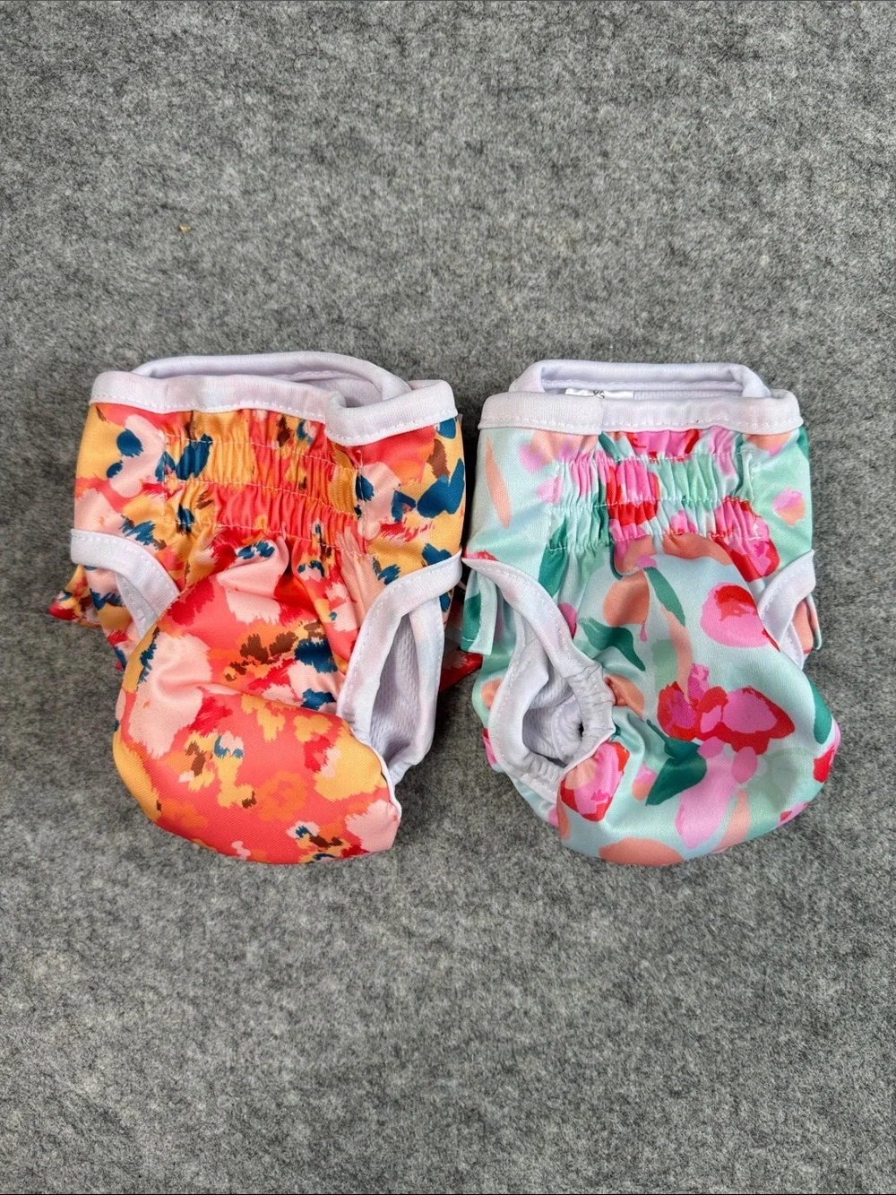2 Reusable Female Dog Diapers XS Floral Ruffle Washable Small Dog